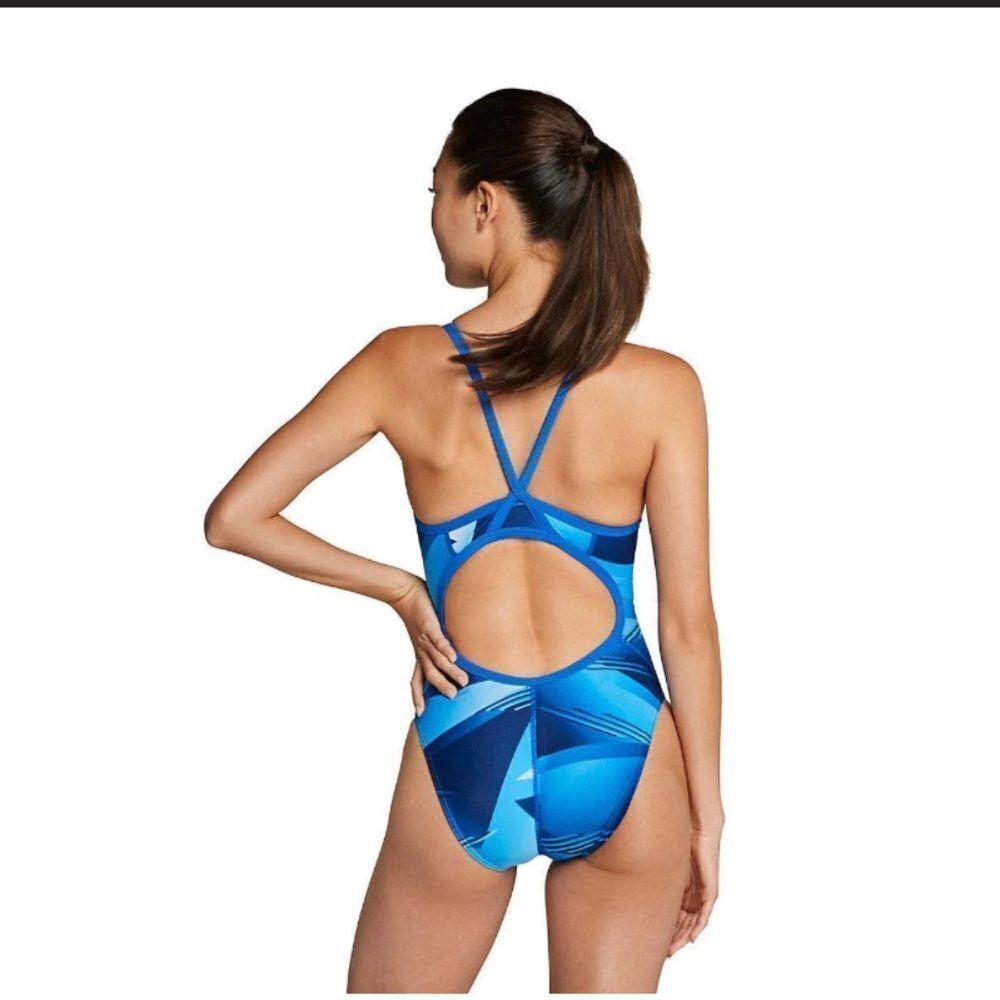 Ladies Speedo  Pro LT Lane Game Flyback‎ One Piece Swim Suit Blue Size 28 Small